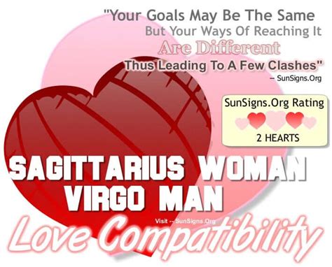sagittarius woman and virgo man a different but active match