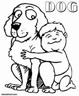Coloring Dog Pages Boy Cute sketch template
