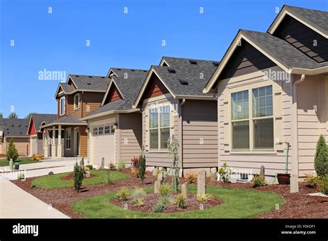 beautiful family homes  suburban neighborhood stock photo alamy