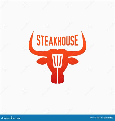 steakhouse logo  bull steak bbq  grill stock vector