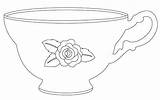 Tea Cup Template Vintage Teacup Teapot Patterns Teacups Pages Templates Birdscards Digital Coloring Cups Printable Colouring Drawing Applique Coffee Stamp sketch template