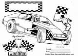 Coloring Nascar Modified Dirt Sprint Hamlin Denny Racer Fully Boys sketch template