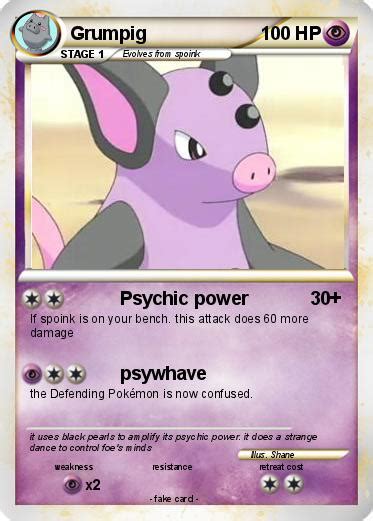 pokemon grumpig   psychic power  pokemon card