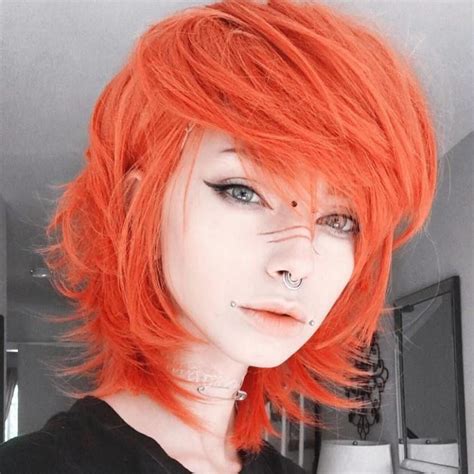 medium layered orange hair emo hair scene hair hair beauty