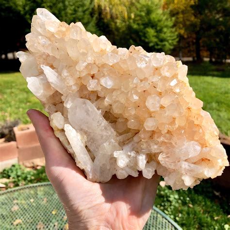 clear quartz crystal cluster large specimen  double