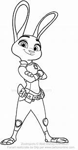 Judy Hopps Coloring Drawing Pages Printable Cartonionline sketch template