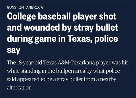 Fifty Shades Of Whey On Twitter A Baseball Player In Texas Got Shot