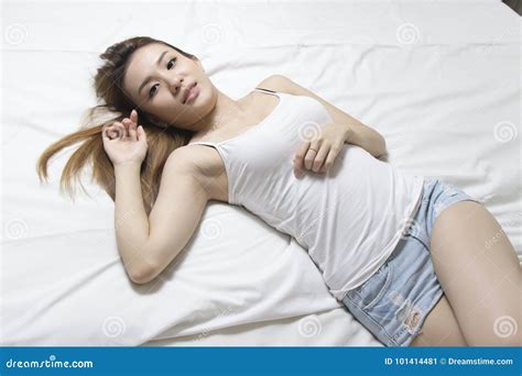 beautiful girl sleeping on bed stock image image of girlfriend