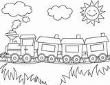 Trenzinho Trenino Treno Vagoni Disegno Scuola Locomotiva Colorato sketch template