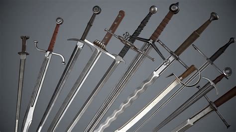 3d Model Realistic Medieval Swords Vr Ar Low Poly Cgtrader