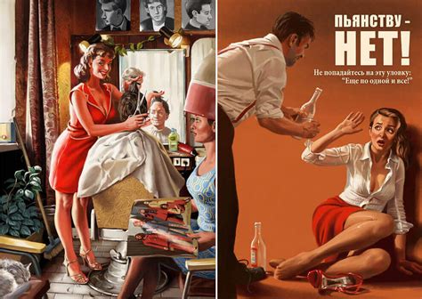 funny soviet illustrations in the pin up style by valery barykin cgfrog
