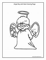 Coloring Angel Pages Boy sketch template
