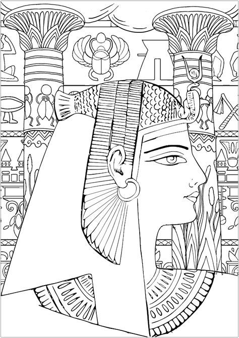 queen  egypt  color egypt kids coloring pages