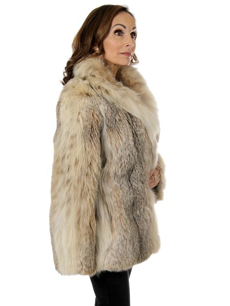 natural canadian lynx fur jacket small estate furs
