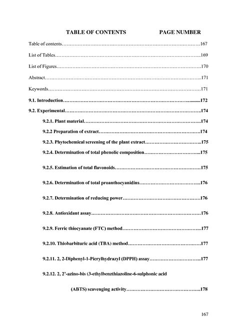 report template word  table  contents  templates art