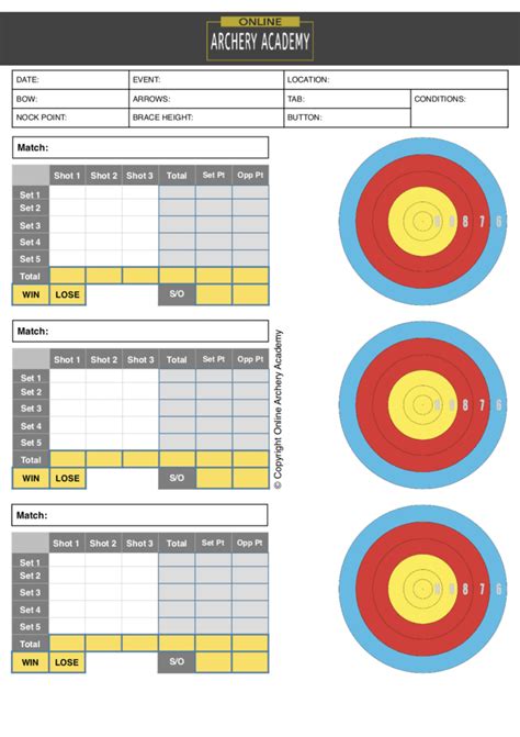 archery score sheets resources  archery academy