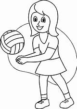 Volleyball Colouring Getdrawings sketch template