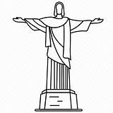 Christ Redeemer Jesus Drawing Brazil Sketch Statue Landmarks Drawings Clipart Line Template Transparent Clipartmag Paintingvalley sketch template