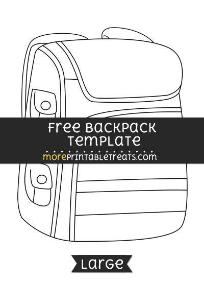 backpack template large templates printable  backpack