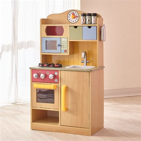 teamson kids  piece  chef wooden play kitchen set  accessories reviews wayfair