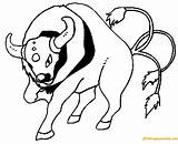 Tauros Pokemon Pages Coloring Color Printable Coloringpagesonly sketch template