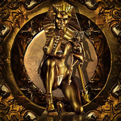 Golden Pharaoh Stock Vector Illustration Of Ornate Face
