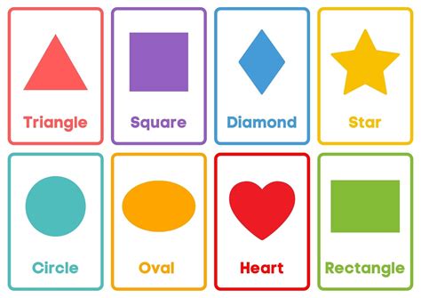 colorful shapes printable flashcards instant    shapes basic