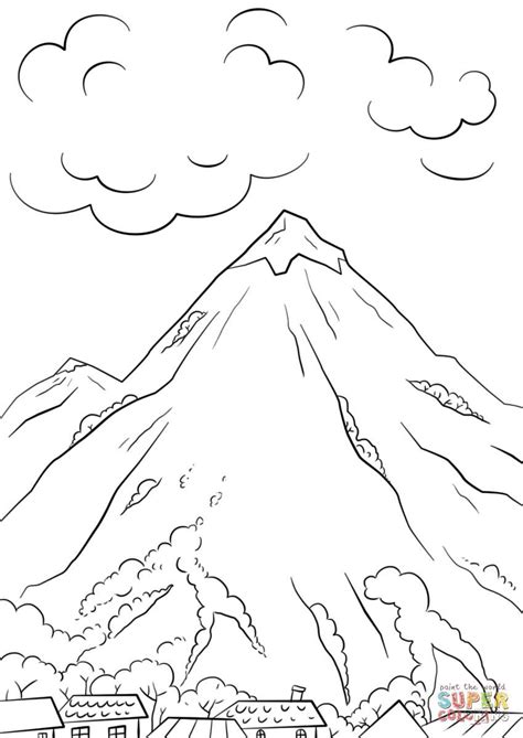 coloring page mountain coloring pages nature  printable