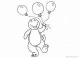 Coloring Pages Balloons Barney Printable Adults Kids sketch template