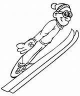 Coloring Ski Skiing Pages Jumper Clipart Library Gif Print Popular sketch template