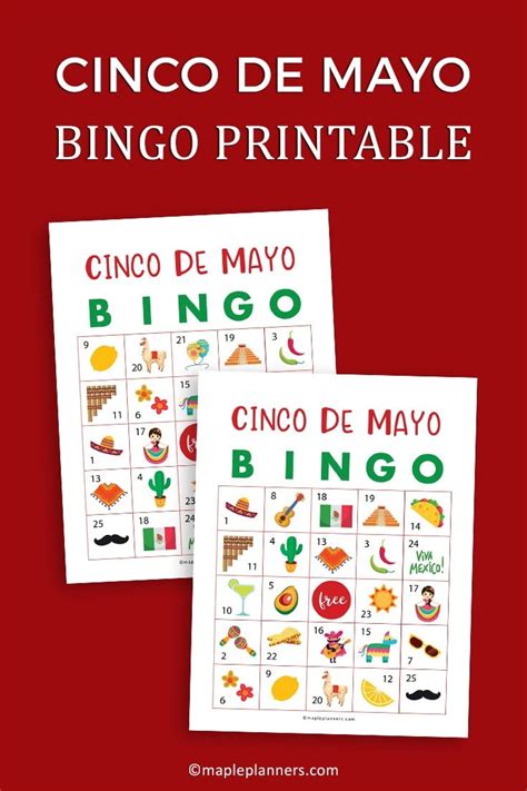 cinco de mayo bingo  printable fun activities  kids  printable