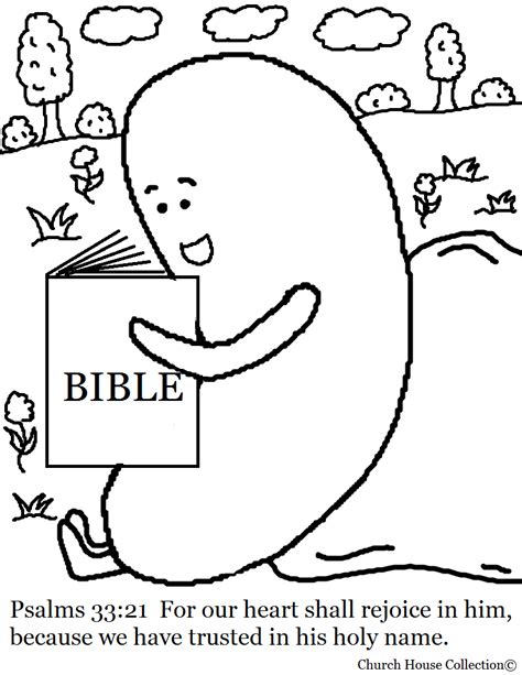 jelly bean reading  bible coloring page