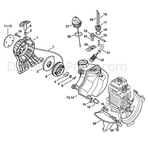 stihl km    engine km    parts diagram rewind starter