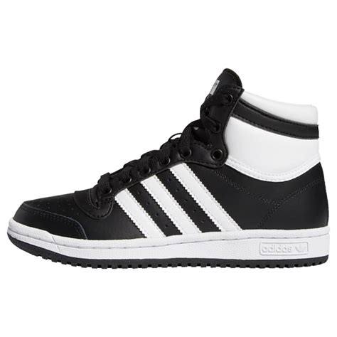 adidas originals sneakers hoog top ten  zwart wit