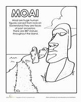 Island Easter Coloring Moai Pages Kids Statues Worksheet Colouring Education Printable Fun sketch template