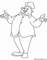 Chef Fat Coloring sketch template