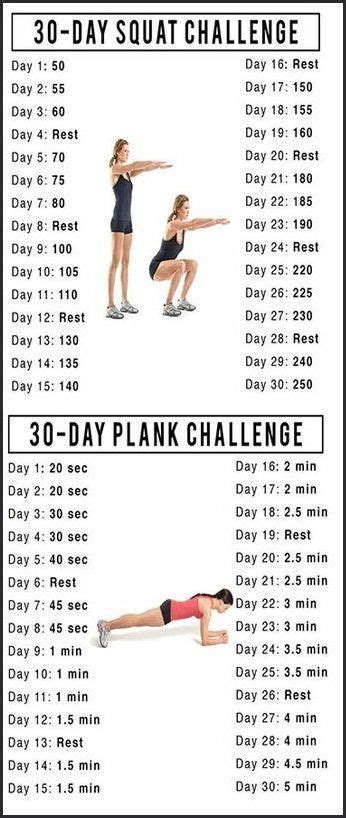 squat and plank 30 day challenge fitness body fitness motivation