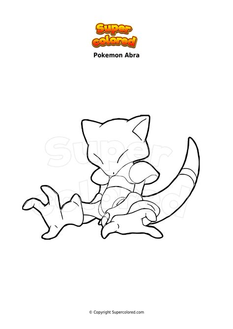 coloring page pokemon abra supercoloredcom