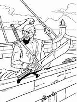 Coloring Pirate Sword Pirates Holding Deck Pages His Categories sketch template