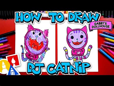 draw dj catnip  gabbys dollhouse nestia