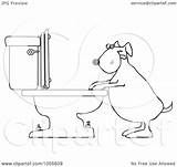 Toilet Outline Drinking Dog Coloring Illustration Royalty Clip Vector Djart Regarding Notes sketch template