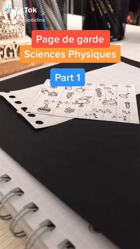 page de garde physique chimie video idee pour decorer  cahier