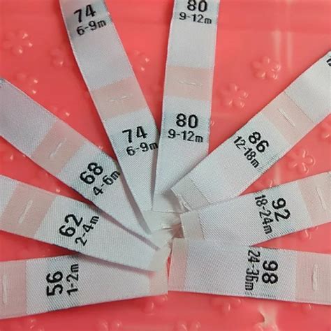 pcs white polyester cloth number size label baby clothing