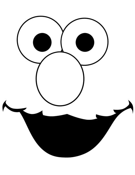 elmo face template cut  coloring page elmo birthday party