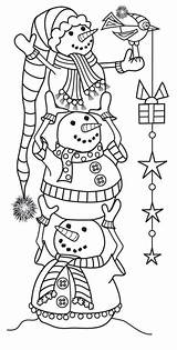Snowman Franticstamper sketch template