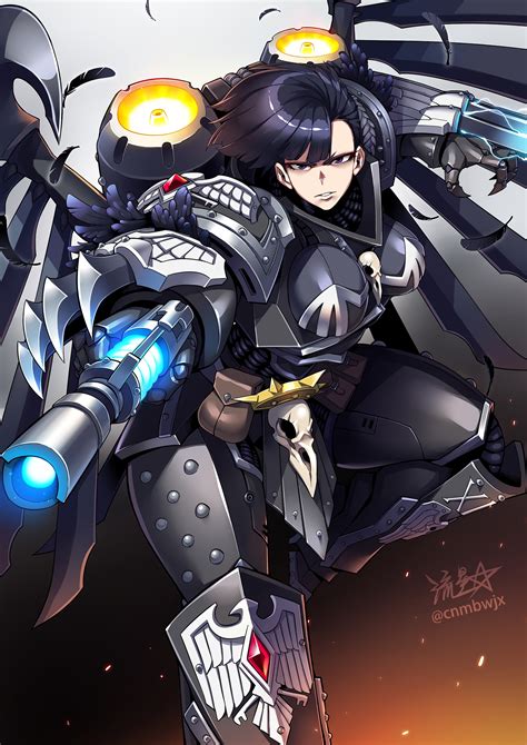 ryuusei mark ii corvus corax raven guard warhammer 40k highres