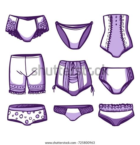 Vector Set Sexy Pretty Panties Collection Stock Vector Royalty Free