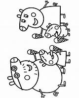 Coloring Family Peppa Pig Print Ice Cream Worksheet Printable Pigs sketch template