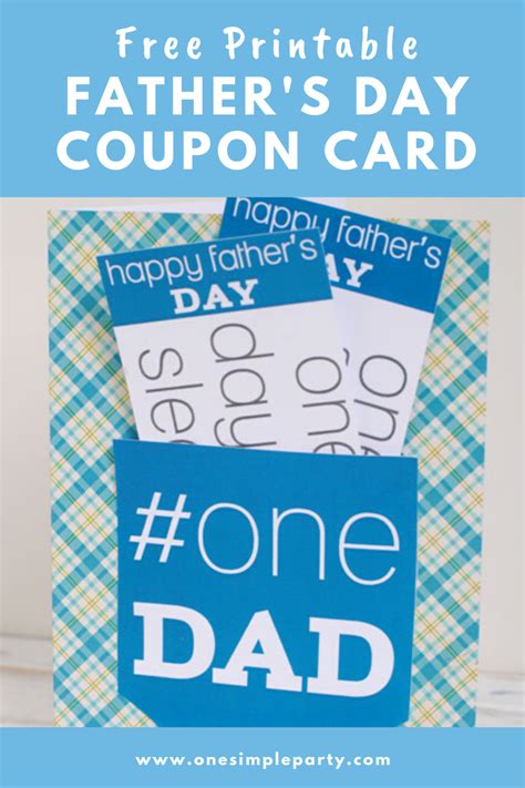 printable fathers day coupon cardpin  simple party