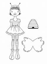 Prima Nutting Julie Stamp Bee Cling Girl sketch template